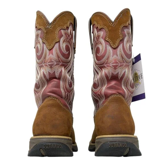 Durango Lady Rebel 6M Square Toe Western Leather Boot Brown Rusty Red DRD0349 - Picture 8 of 16